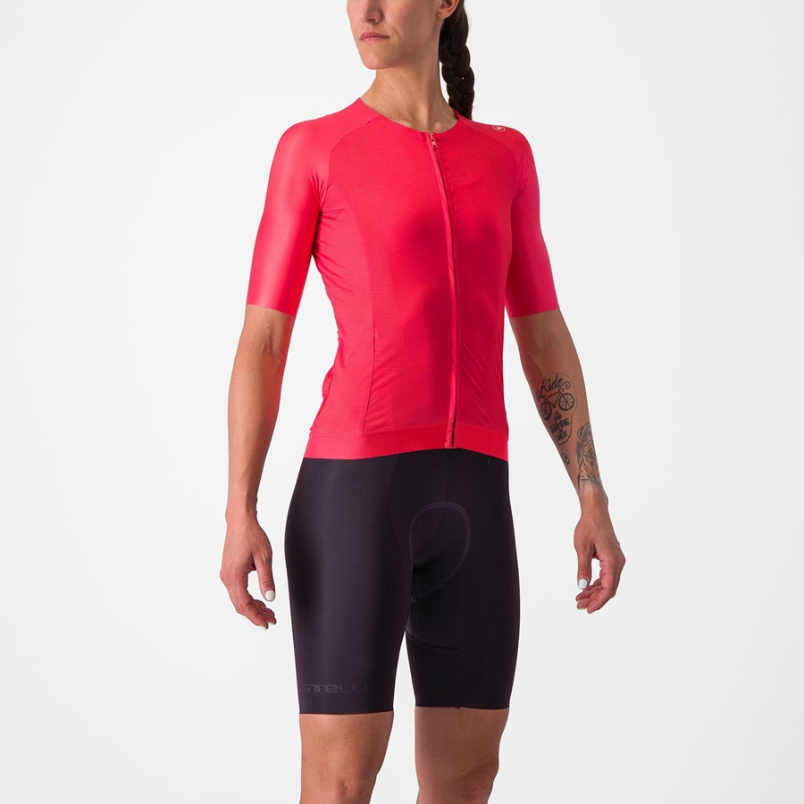 Castelli AERO PRO 7.0 W Women Jersey Red | LVXMHG-714