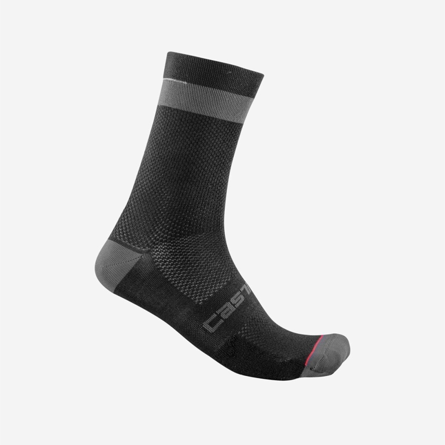 Castelli ALPHA 18 Men Socks Black / Dark Grey | JRPSOC-529