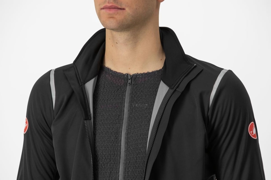 Castelli ALPHA DOPPIO ROS Men Jackets Black / Silver / Dark | LHEZMK-152