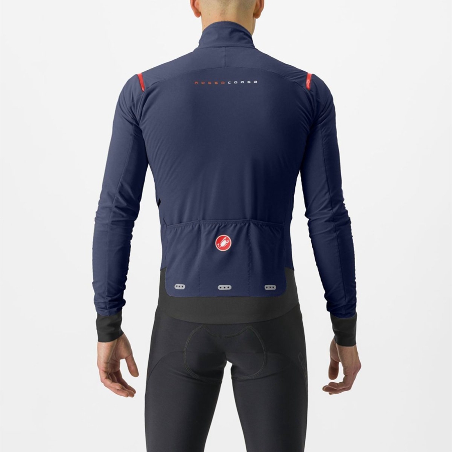 Castelli ALPHA FLIGHT ROS Men Jackets Blue / Red | JUTCYG-891