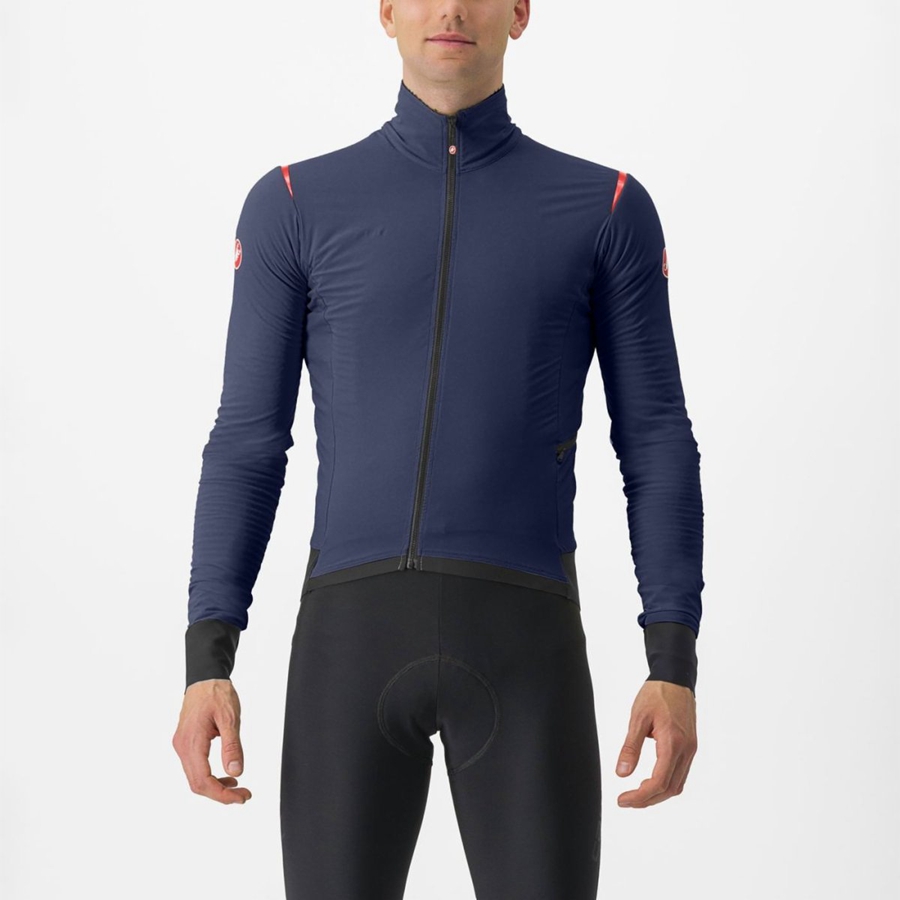 Castelli ALPHA FLIGHT ROS Men Jackets Blue / Red | JUTCYG-891