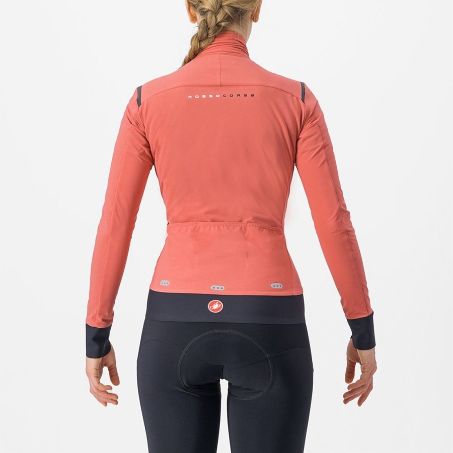 Castelli ALPHA FLIGHT ROS W Women Jackets Red / Black / Black | LGDIHC-095