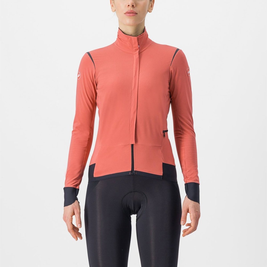 Castelli ALPHA FLIGHT ROS W Women Jackets Red / Black / Black | LGDIHC-095