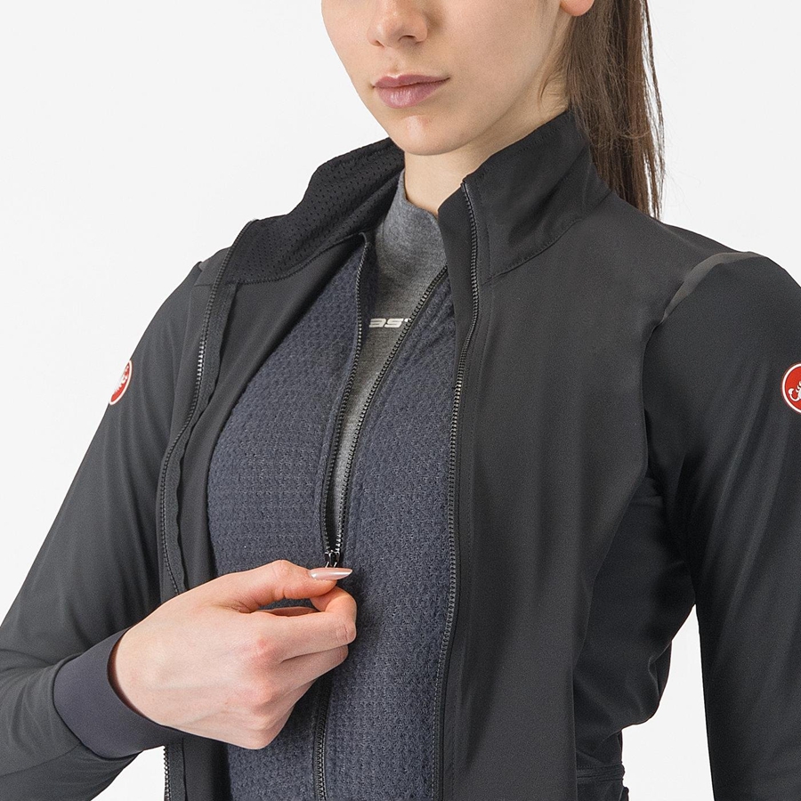 Castelli ALPHA FLIGHT ROS W Women Jackets Black / Black | VAIHMX-043