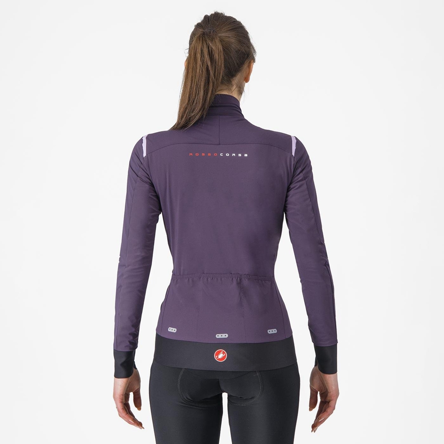 Castelli ALPHA FLIGHT ROS W Women Jackets Purple | EIVHXK-984