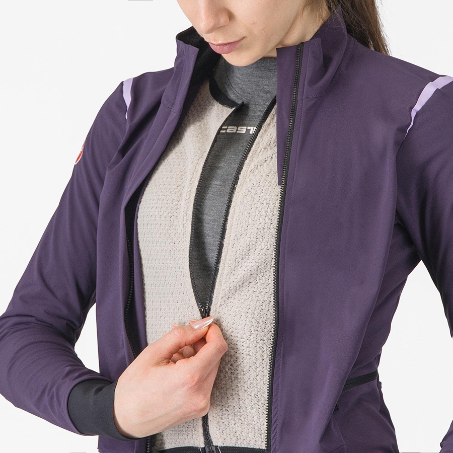 Castelli ALPHA FLIGHT ROS W Women Jackets Purple | EIVHXK-984