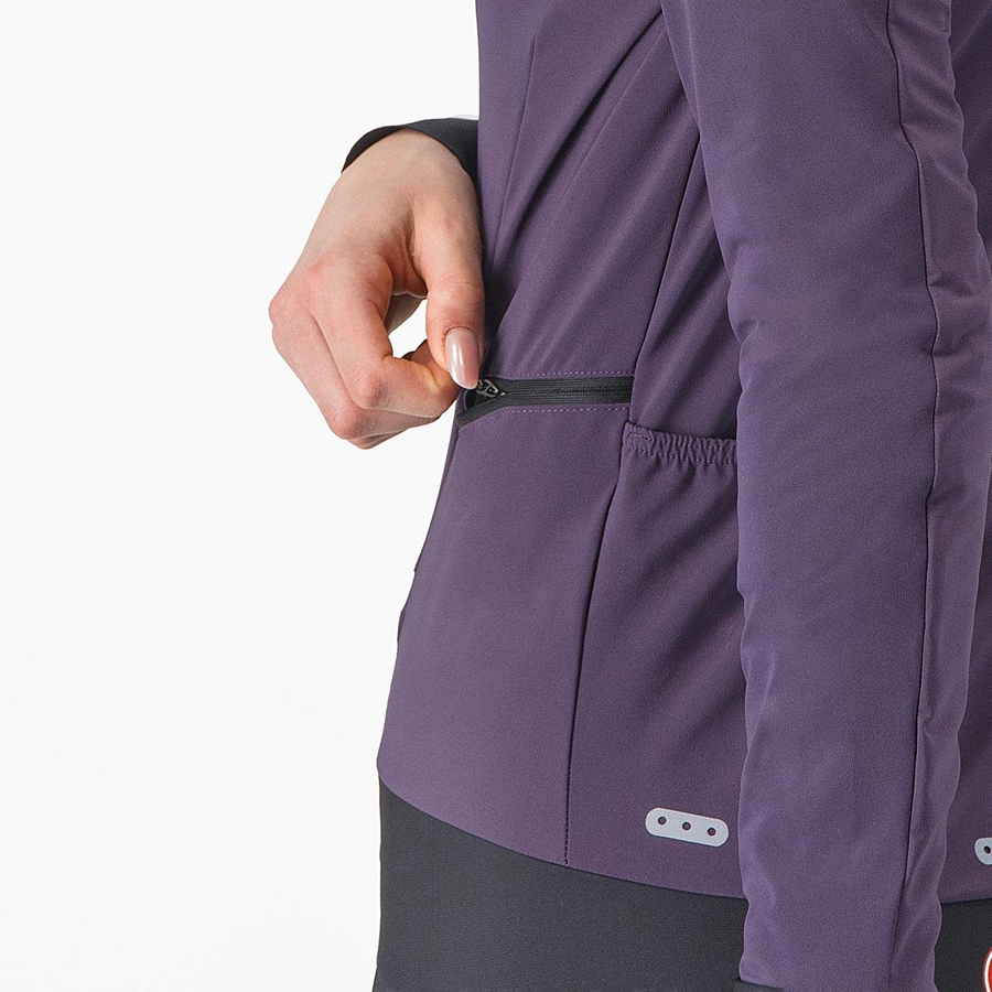 Castelli ALPHA FLIGHT ROS W Women Jackets Purple | EIVHXK-984