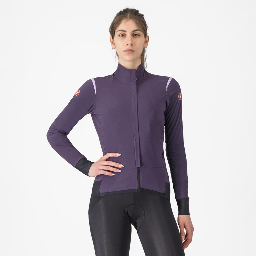 Castelli ALPHA FLIGHT ROS W Women Jackets Purple | EIVHXK-984