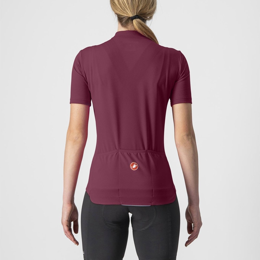 Castelli ANIMA 3 Women Jersey Burgundy / Red | THJAXQ-807