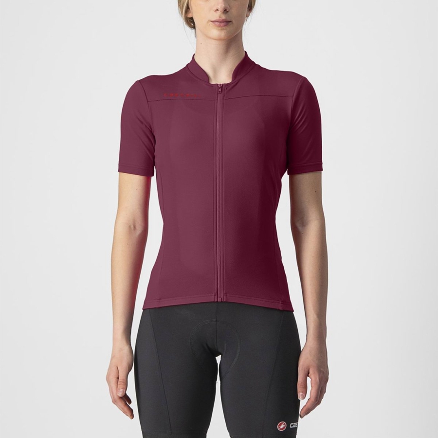 Castelli ANIMA 3 Women Jersey Burgundy / Red | THJAXQ-807