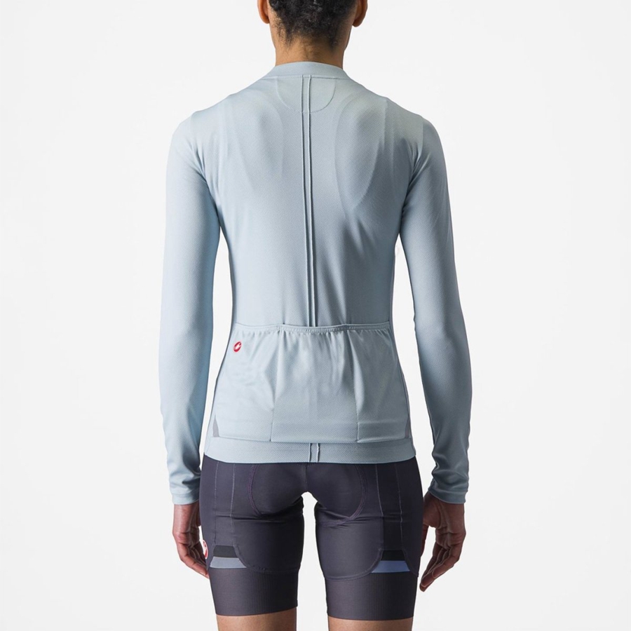 Castelli ANIMA 4 LONG SLEEVE Women Jersey Blue | JTRHWP-049