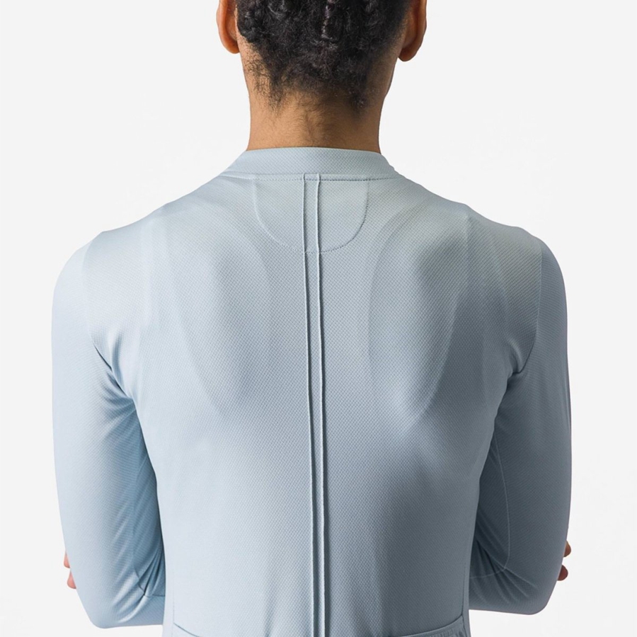 Castelli ANIMA 4 LONG SLEEVE Women Jersey Blue | JTRHWP-049