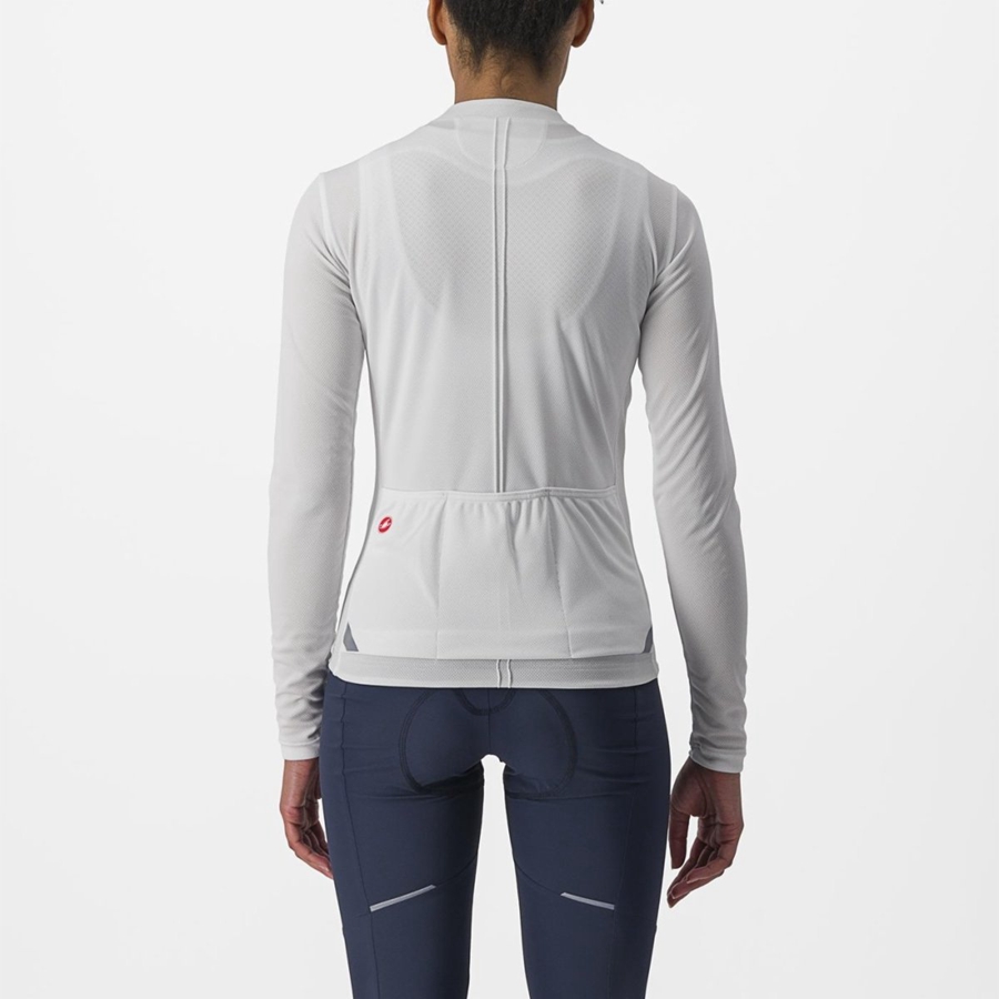 Castelli ANIMA 4 LONG SLEEVE Women Jersey White | OSMCZQ-472