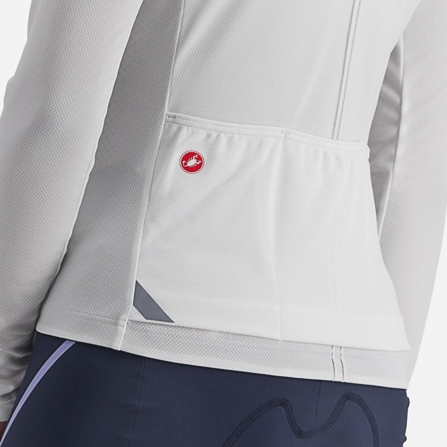 Castelli ANIMA 4 LONG SLEEVE Women Jersey White | OSMCZQ-472