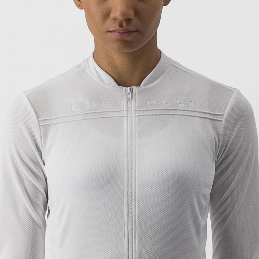 Castelli ANIMA 4 LONG SLEEVE Women Jersey White | OSMCZQ-472