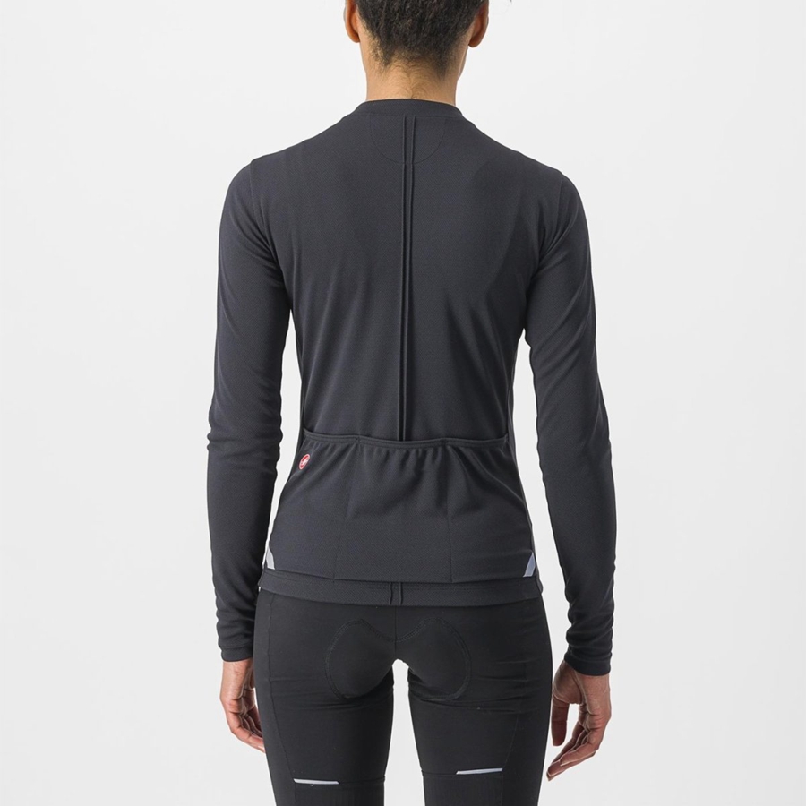 Castelli ANIMA 4 LONG SLEEVE Women Jersey Black | EBFAIW-240