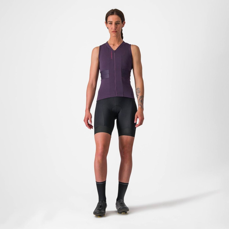 Castelli ANIMA 4 SLEEVELESS Women Jersey Purple White | JFDSTL-053