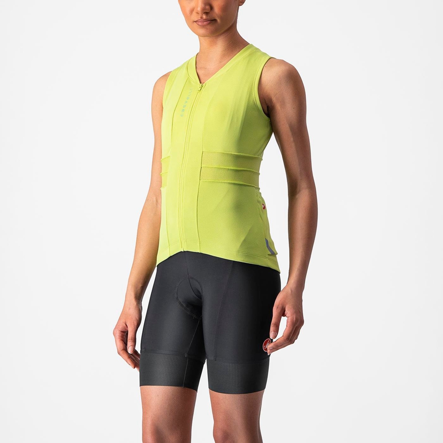 Castelli ANIMA 4 SLEEVELESS Women Jersey Light Green | NSFAEM-079