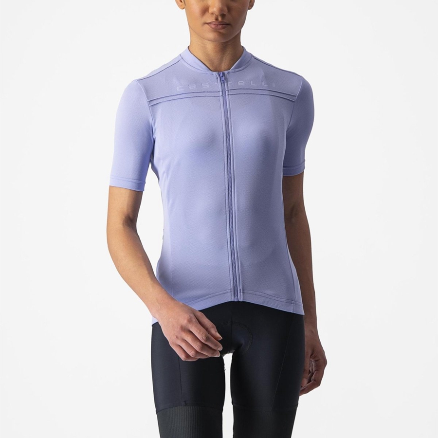 Castelli ANIMA 4 Women Jersey Purple White | VEMPUH-214