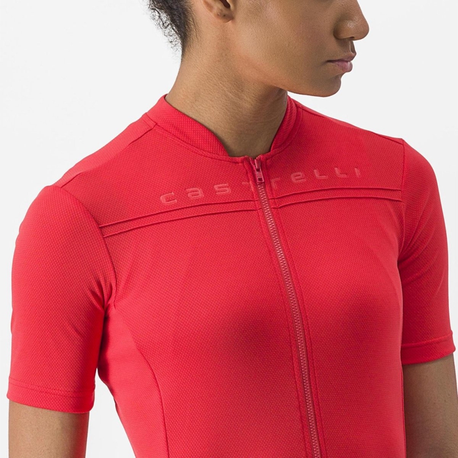 Castelli ANIMA 4 Women Jersey Red | CLHIZQ-716