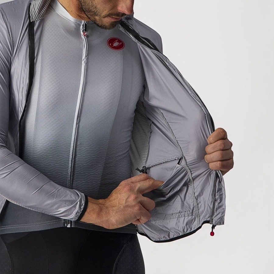 Castelli ARIA SHELL Men Protection Silver Grey | RQGZML-168