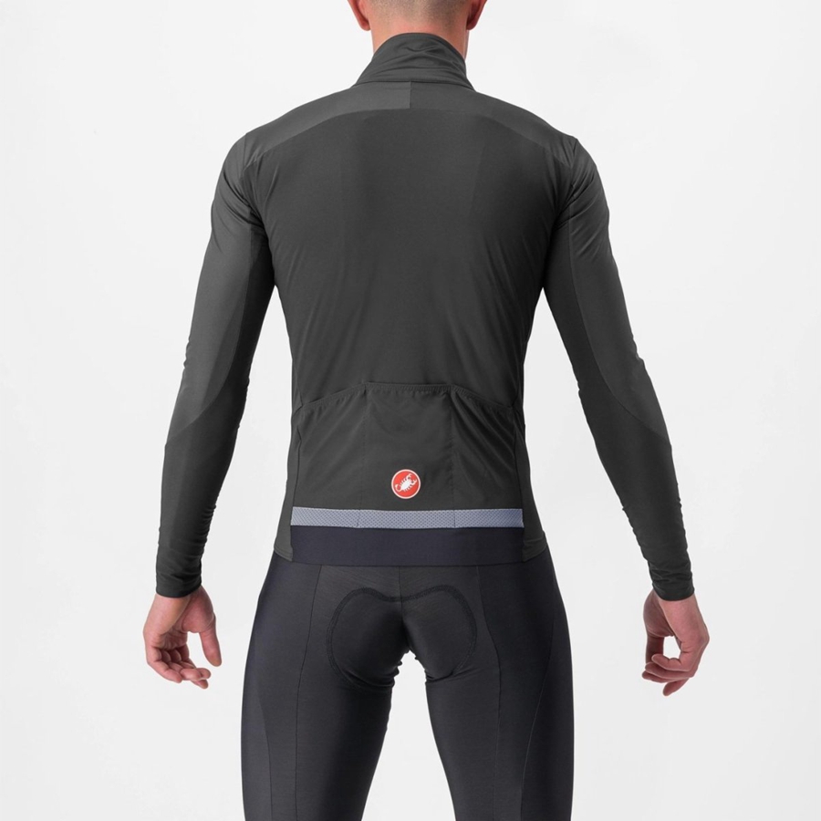 Castelli BETA RoS Men Jackets Grey / Dark Grey / Red | GLIPDZ-876