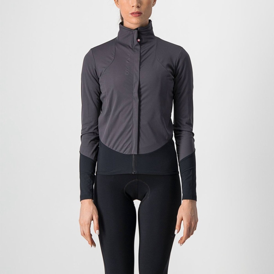 Castelli BETA RoS W Women Jackets Dark Grey / Black | LEGKNC-804