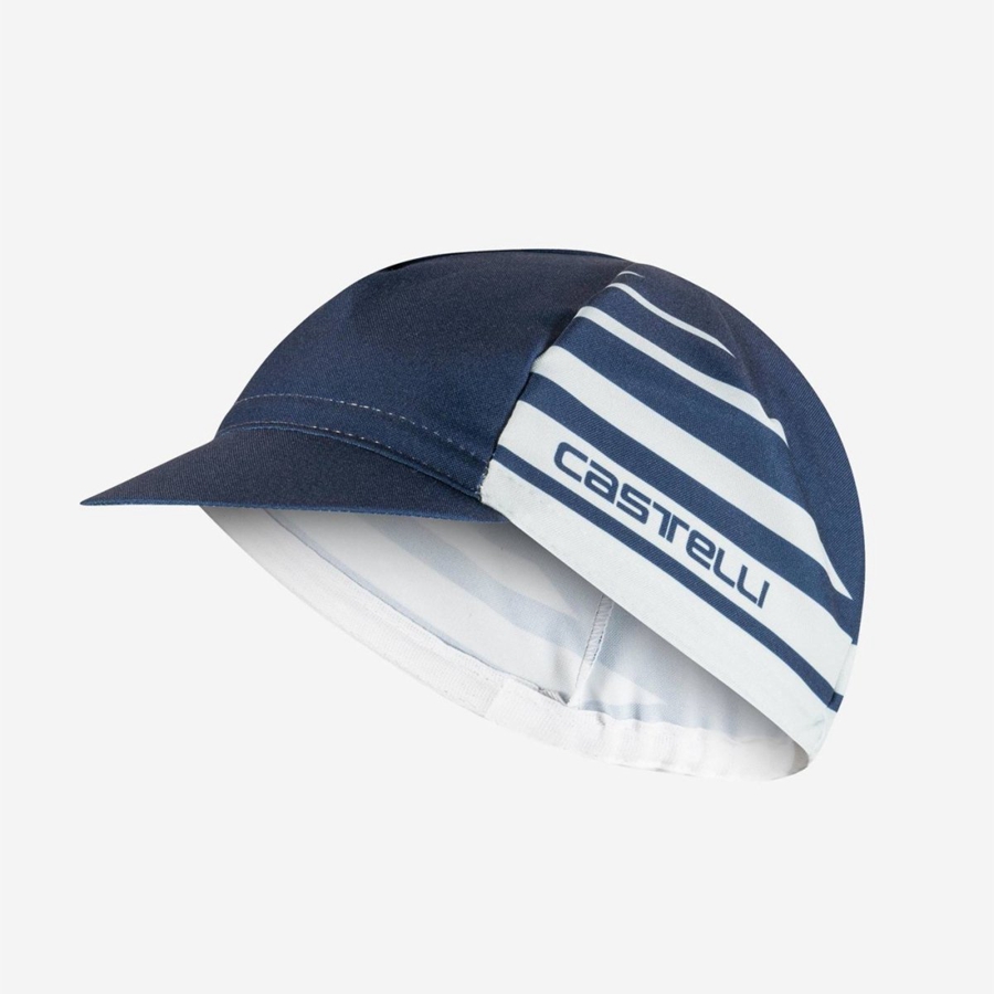 Castelli CLASSICO Men Cap Blue / Silver Grey | HNMJYI-208