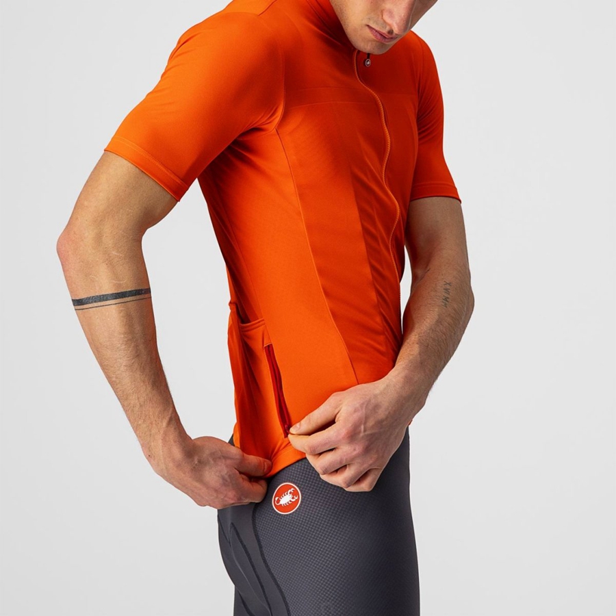 Castelli CLASSIFICA Men Jersey Orange | UQXYRJ-823