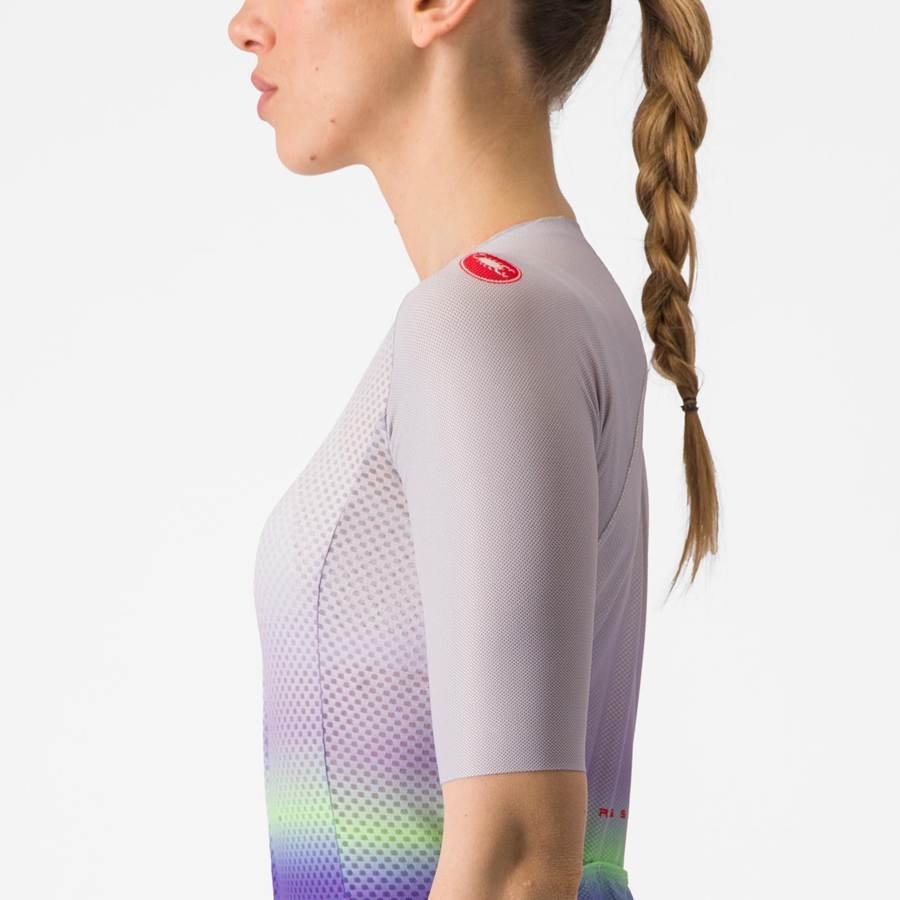 Castelli CLIMBER'S 4.0 W Women Jersey Purple White / Green / Dark Purple | XVLQAM-108