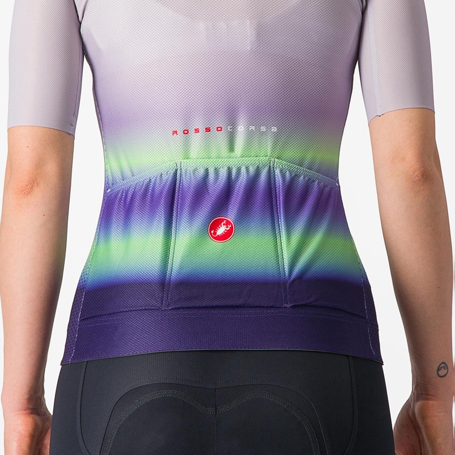 Castelli CLIMBER'S 4.0 W Women Jersey Purple White / Green / Dark Purple | XVLQAM-108