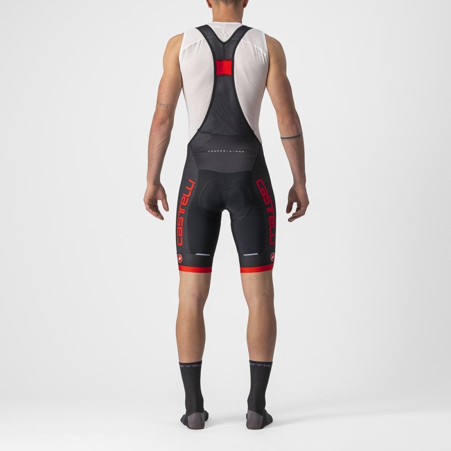 Castelli COMPETIZIONE KIT Men Bib Shorts Black / Red | OCAMFS-287