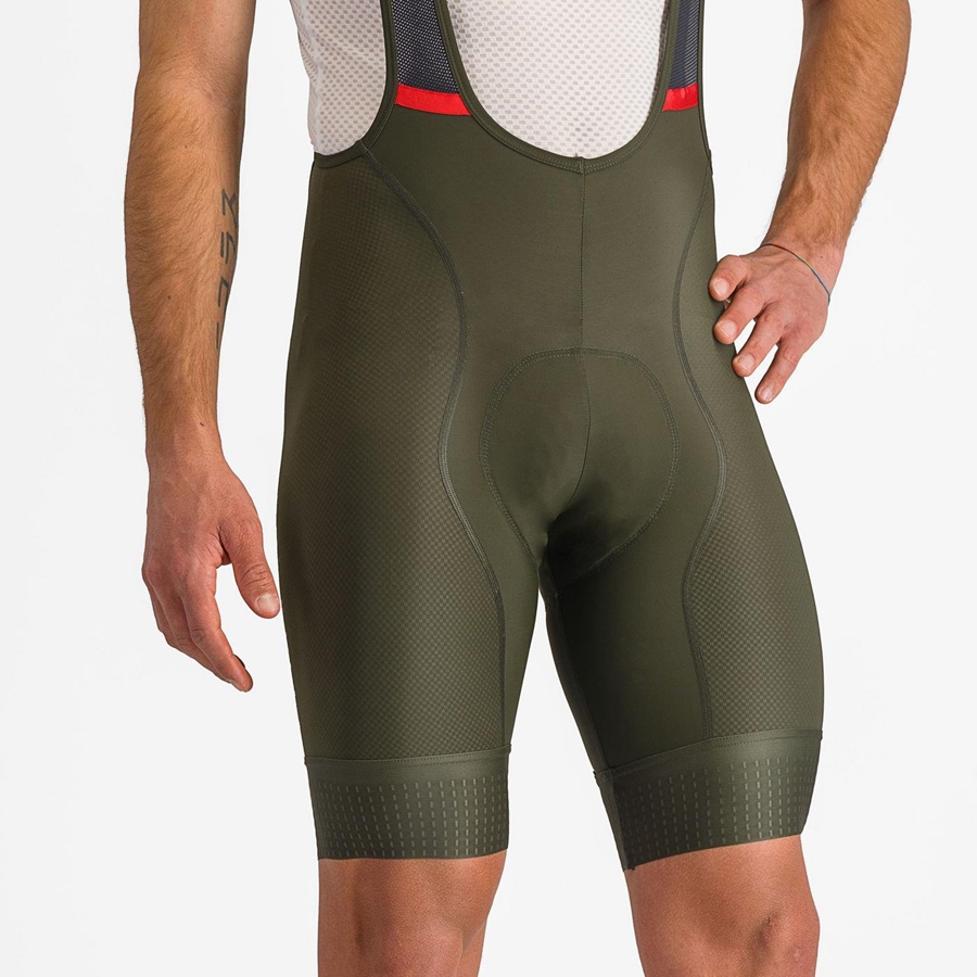 Castelli COMPETIZIONE Men Bib Shorts Deep Green | MGJWHE-284