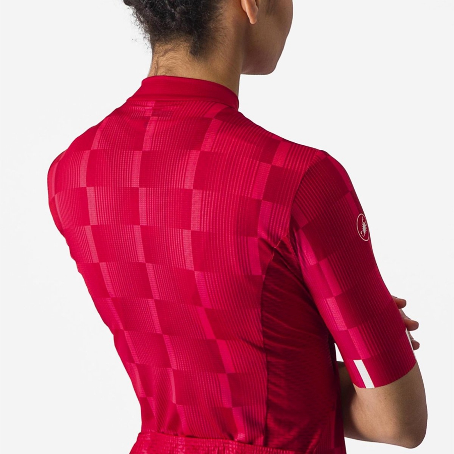 Castelli DIMENSIONE Women Jersey Red / White | RIGWUT-189