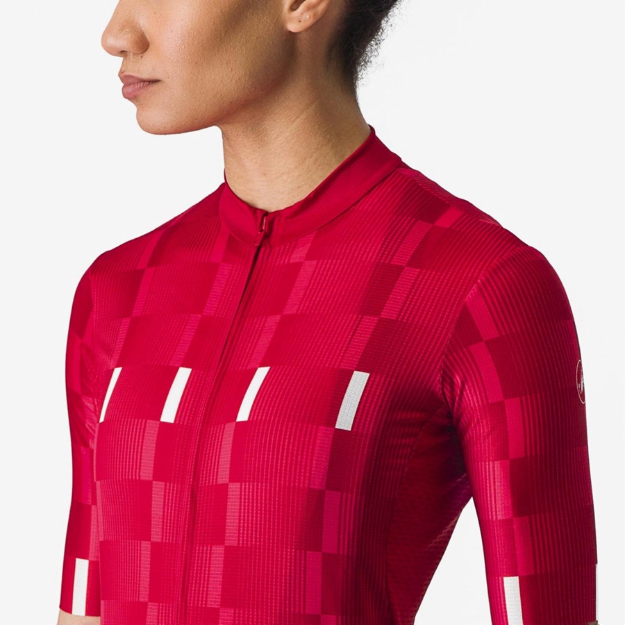 Castelli DIMENSIONE Women Jersey Red / White | RIGWUT-189