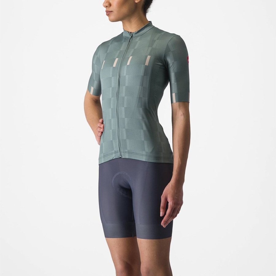 Castelli DIMENSIONE Women Jersey Turquoise | APCESJ-245