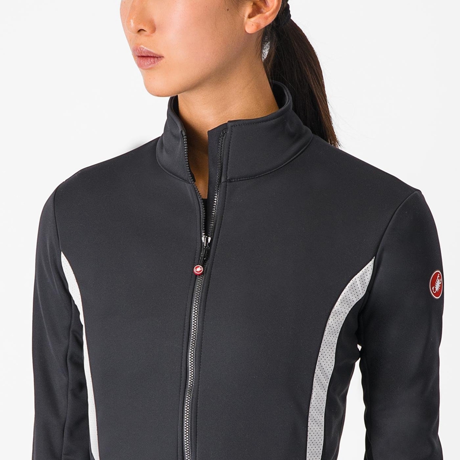 Castelli DINAMICA 2 Women Jackets Black / White | IOGTES-803