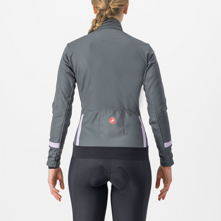 Castelli DINAMICA 2 Women Jackets Grey / Purple | LNZKXR-843