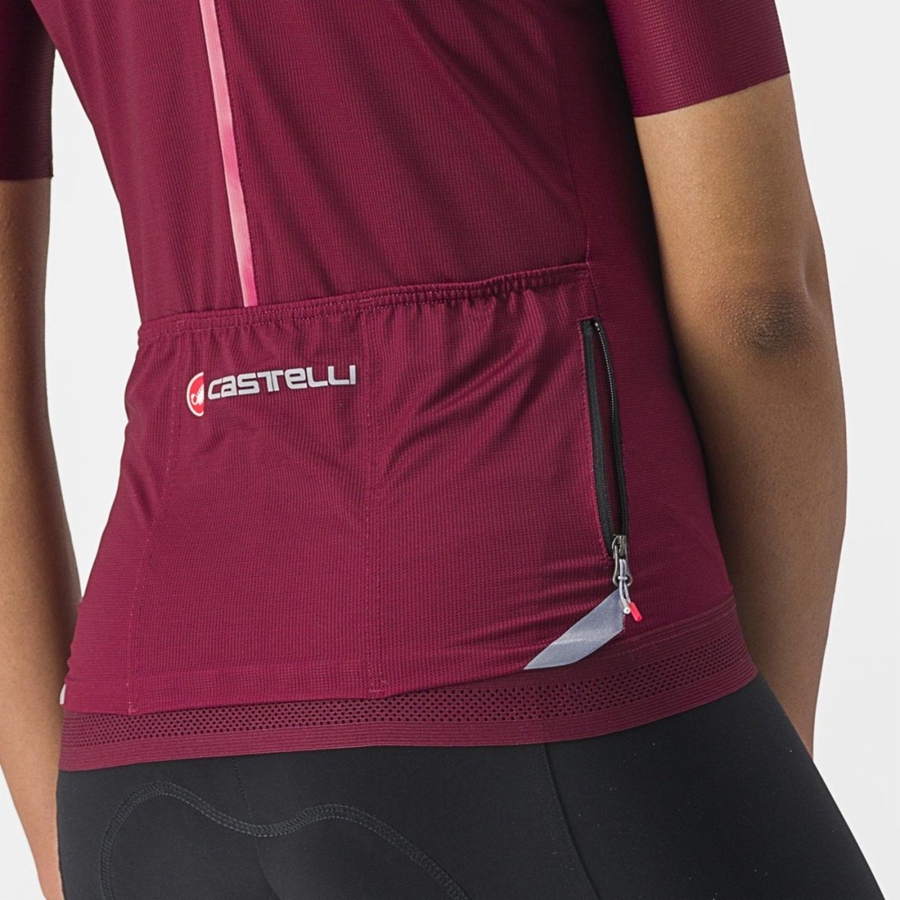 Castelli ENDURANCE W Women Jersey Burgundy | YDKZHJ-826