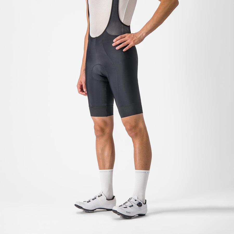 Castelli ENTRATA 2 Men Bib Shorts Black | YJWRTI-540