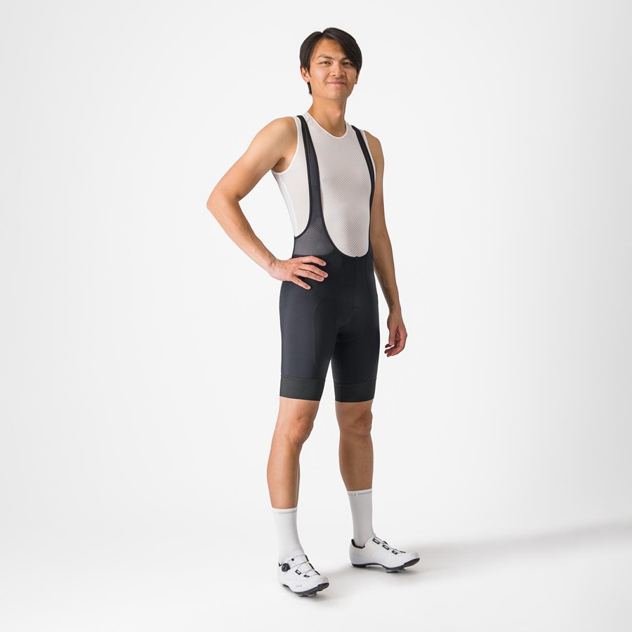 Castelli ENTRATA 2 Men Bib Shorts Black | YJWRTI-540