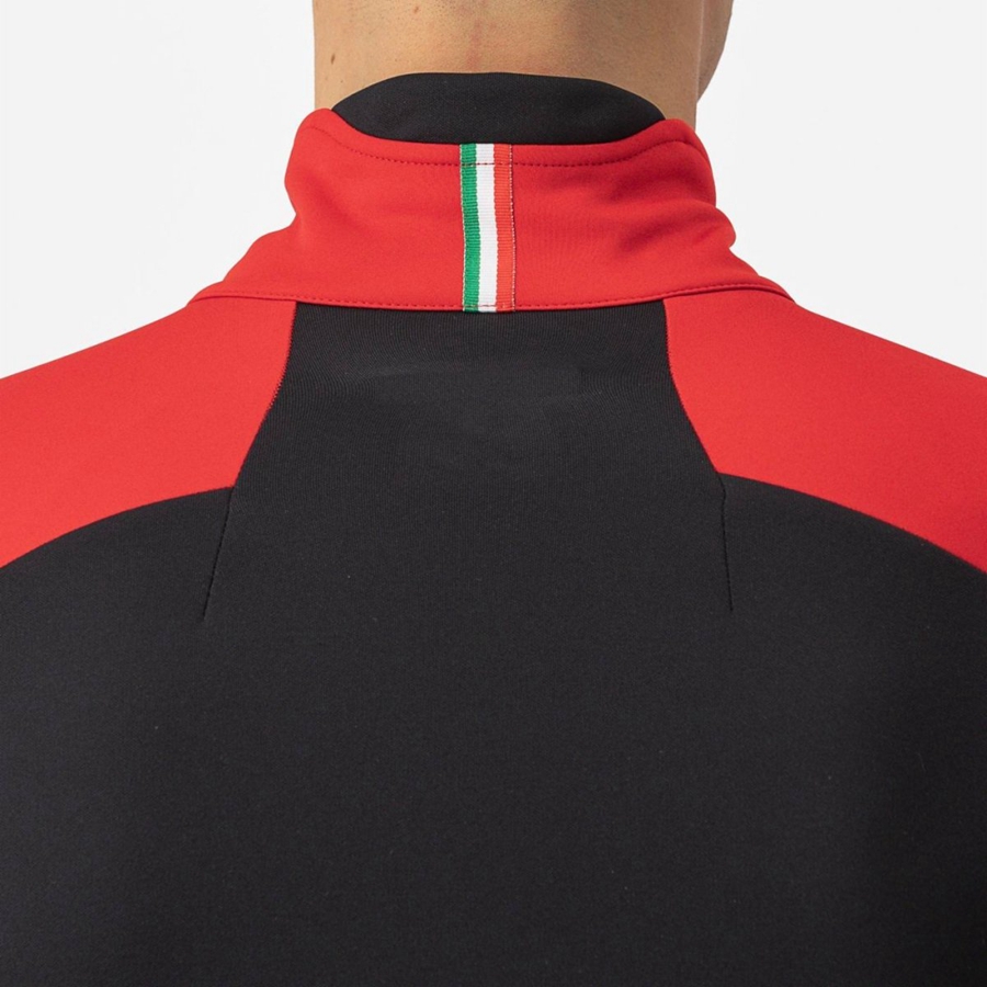 Castelli ENTRATA Men Jackets Red / Black Black | TWOBCZ-350