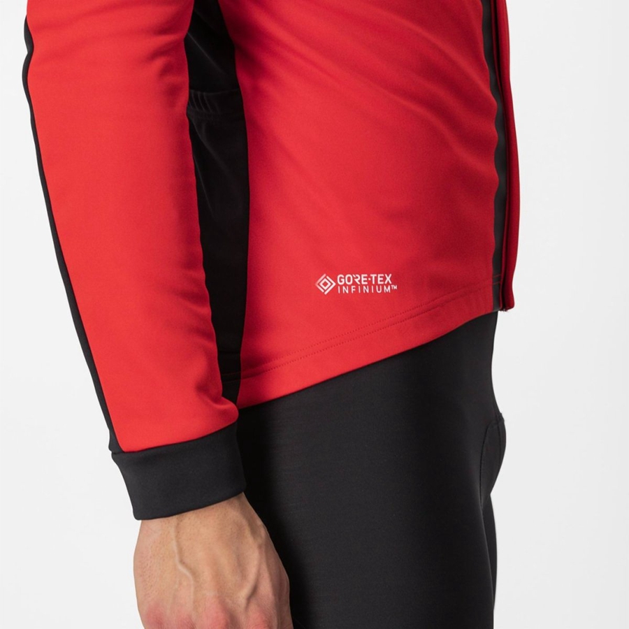 Castelli ENTRATA Men Jackets Red / Black Black | TWOBCZ-350