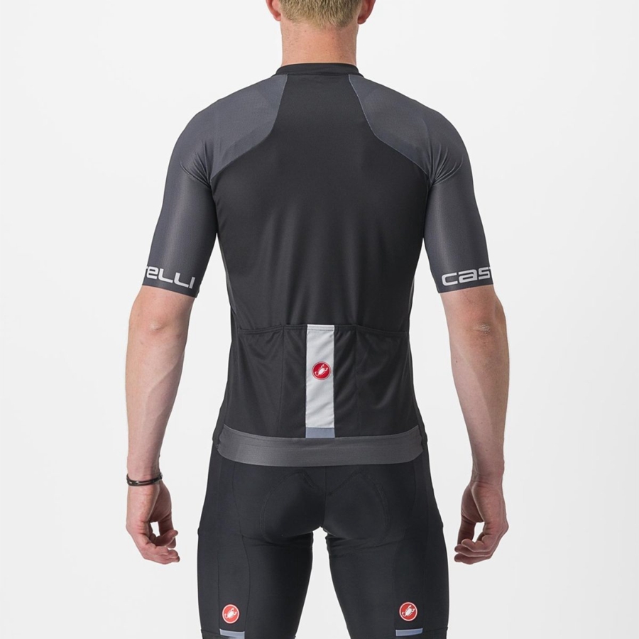 Castelli ENTRATA VI Men Jersey Black / Dark Grey / Silver | NPAGKF-726