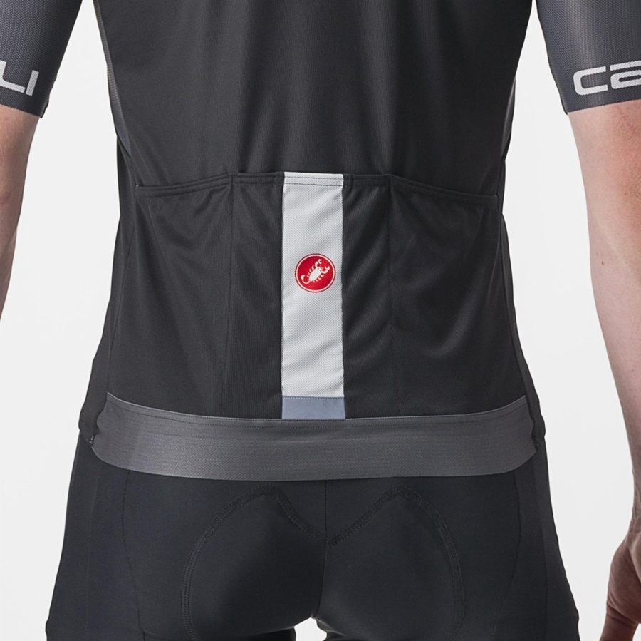 Castelli ENTRATA VI Men Jersey Black / Dark Grey / Silver | NPAGKF-726