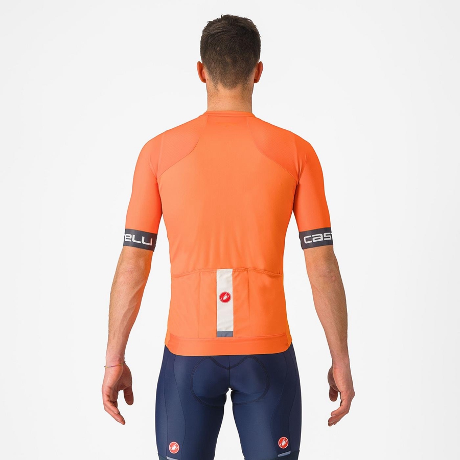 Castelli ENTRATA VI Men Jersey Orange / Dark Grey | MTFXWK-341