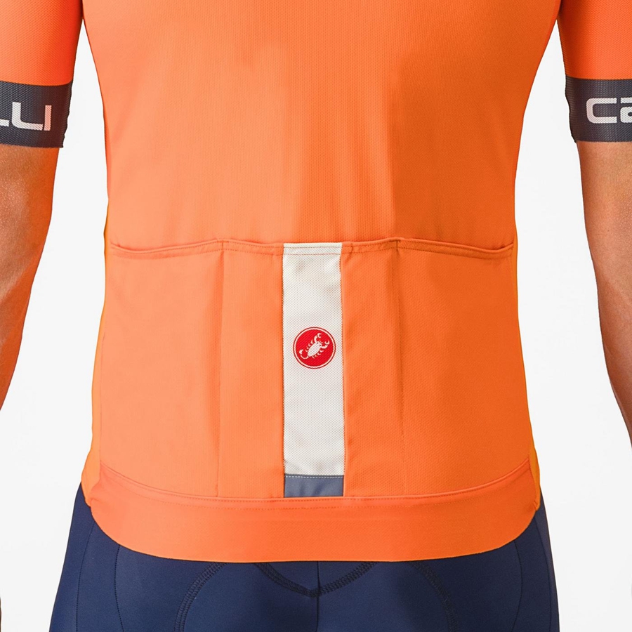 Castelli ENTRATA VI Men Jersey Orange / Dark Grey | MTFXWK-341