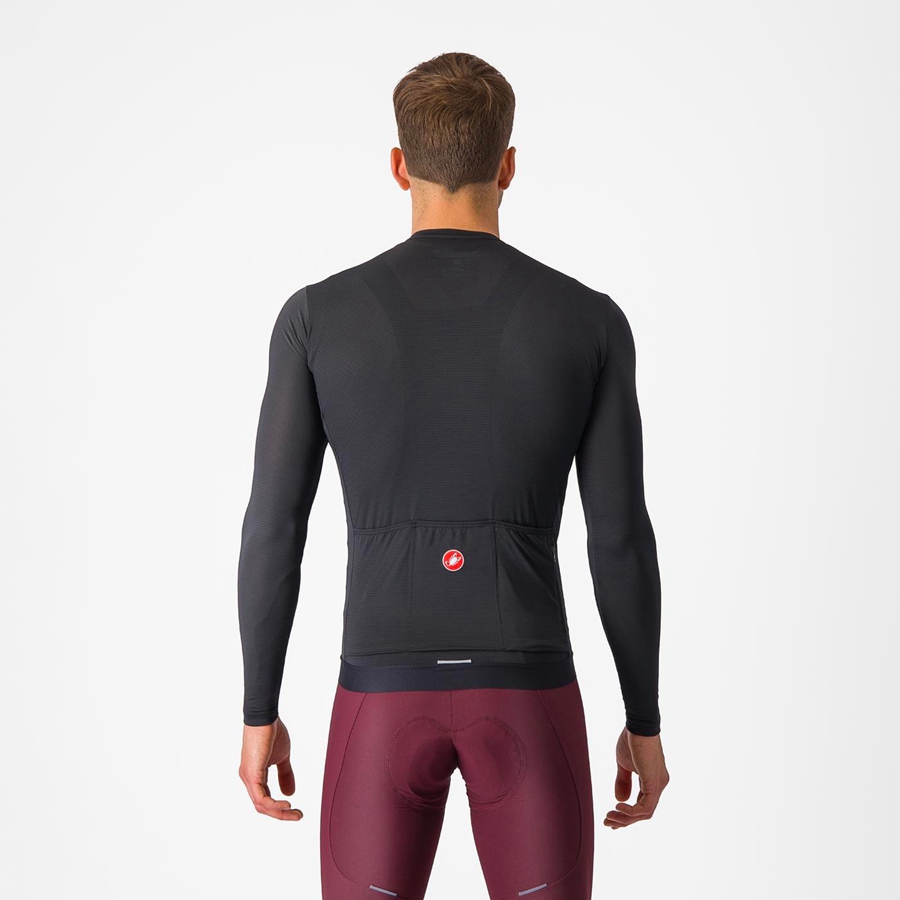 Castelli ESPRESSO LS Men Jersey Black / Dark Grey | OZHQWJ-916