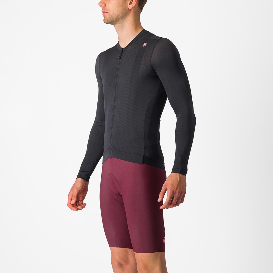 Castelli ESPRESSO LS Men Jersey Black / Dark Grey | OZHQWJ-916