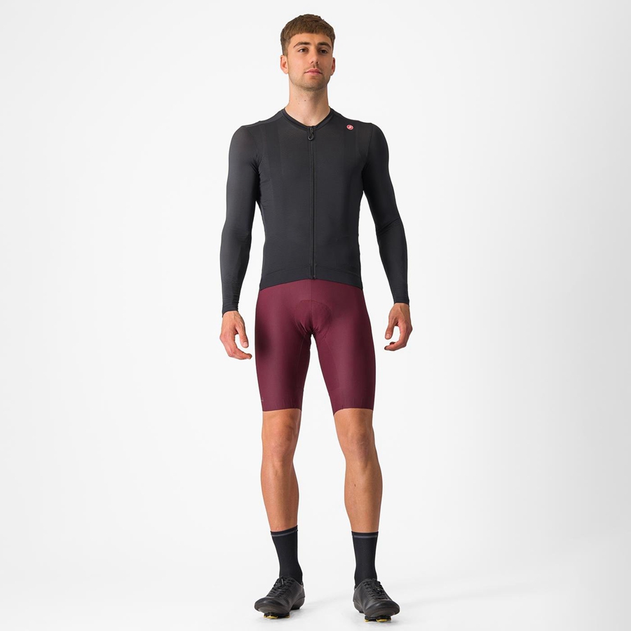 Castelli ESPRESSO LS Men Jersey Black / Dark Grey | OZHQWJ-916